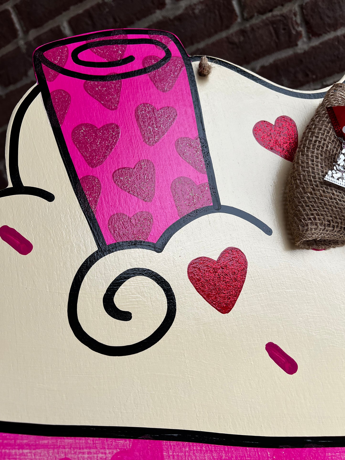 Love You Latte Pink Door Hanger - Preorder