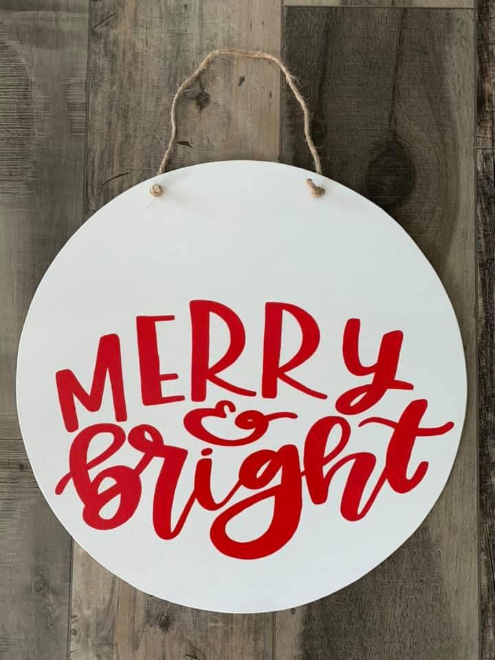 Merry & Bright Door Hanger - Preorder
