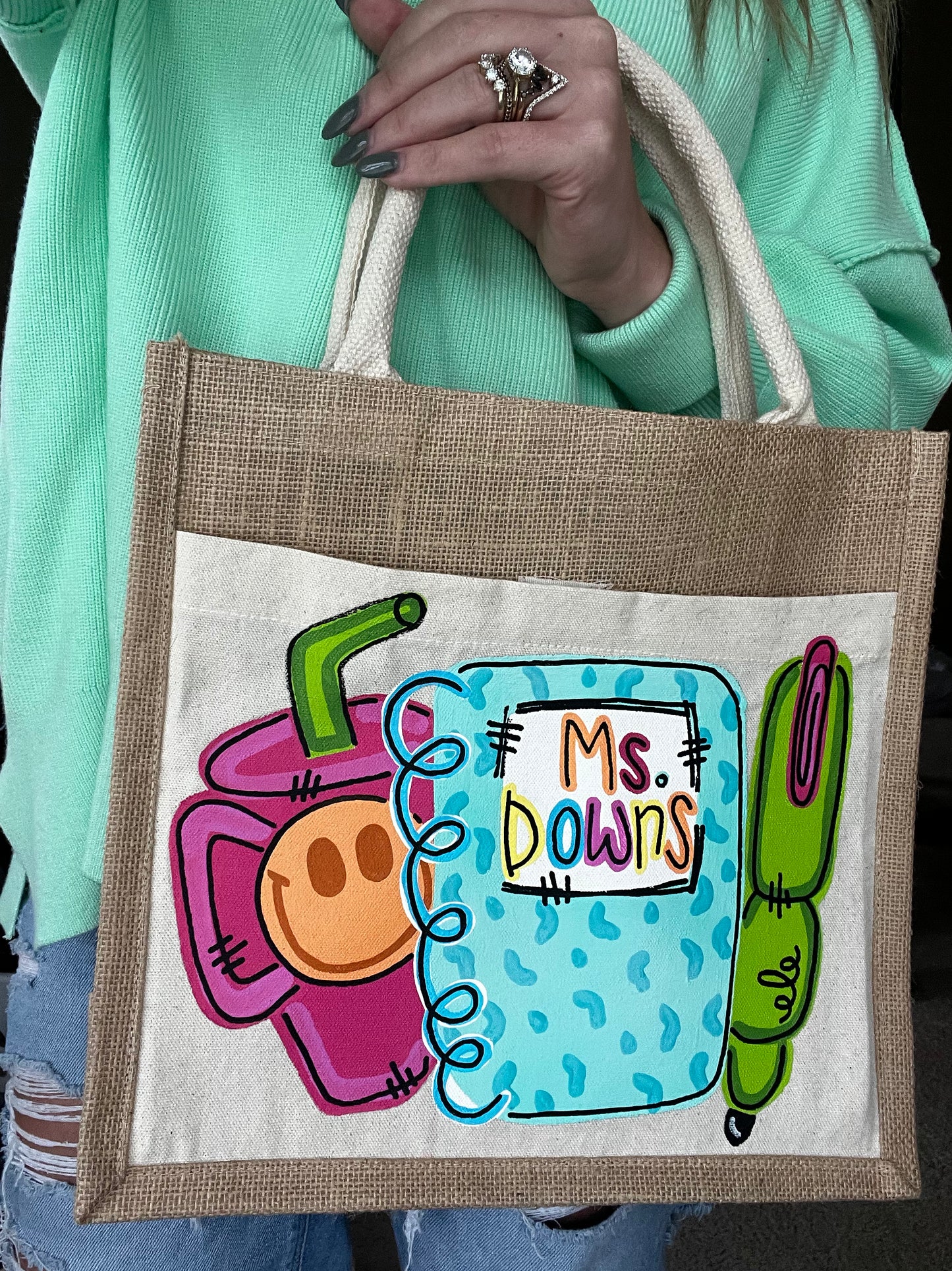 Teacher Jute Tote - Preorder