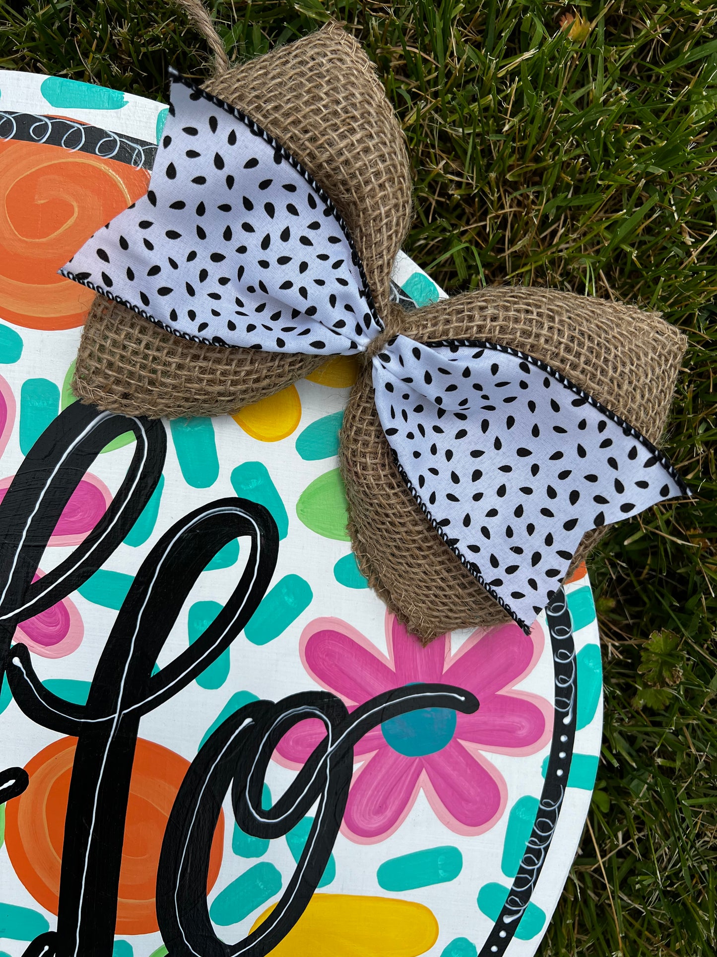 Hello Floral Door Hanger - Preorder