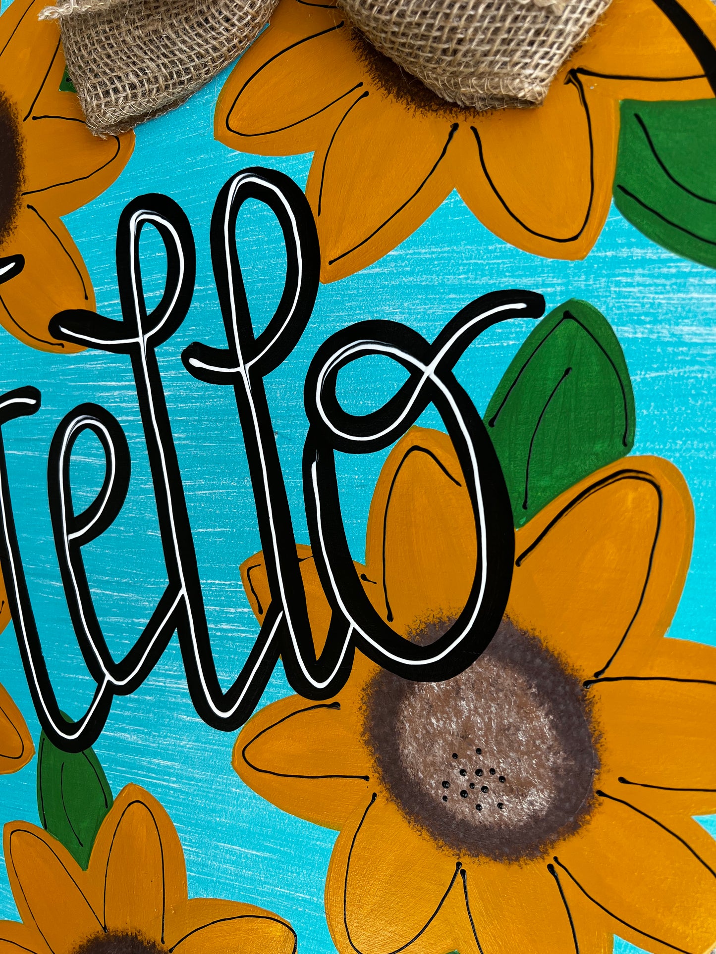 Hello Sunflower Door Hanger - Preorder