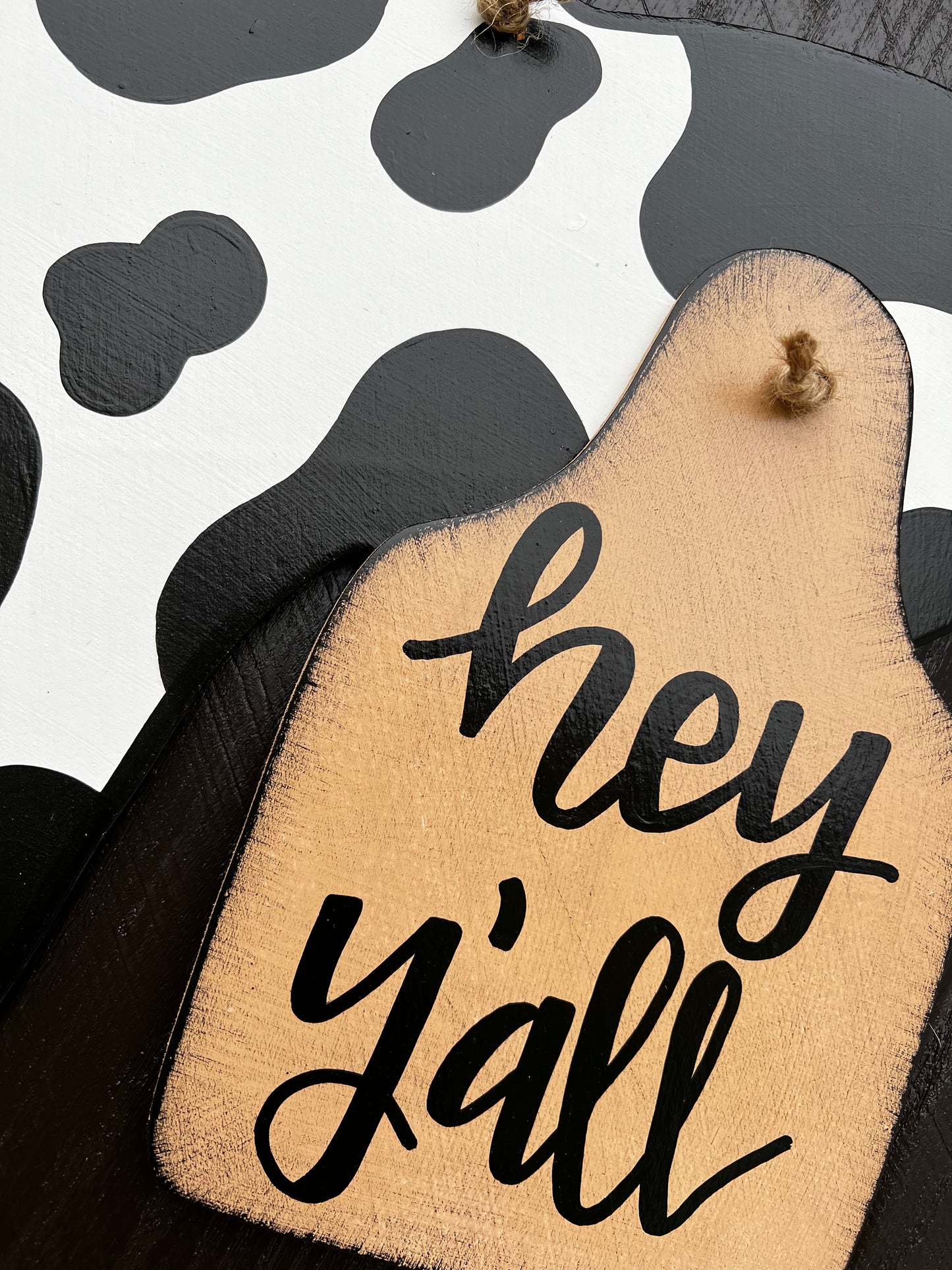 Hey Y’all Cow Door Hanger - Preorder