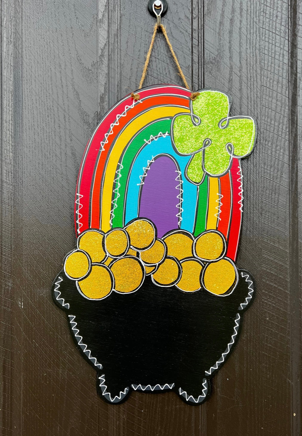 Rainbow Pot Of Gold Door Hanger - Preorder
