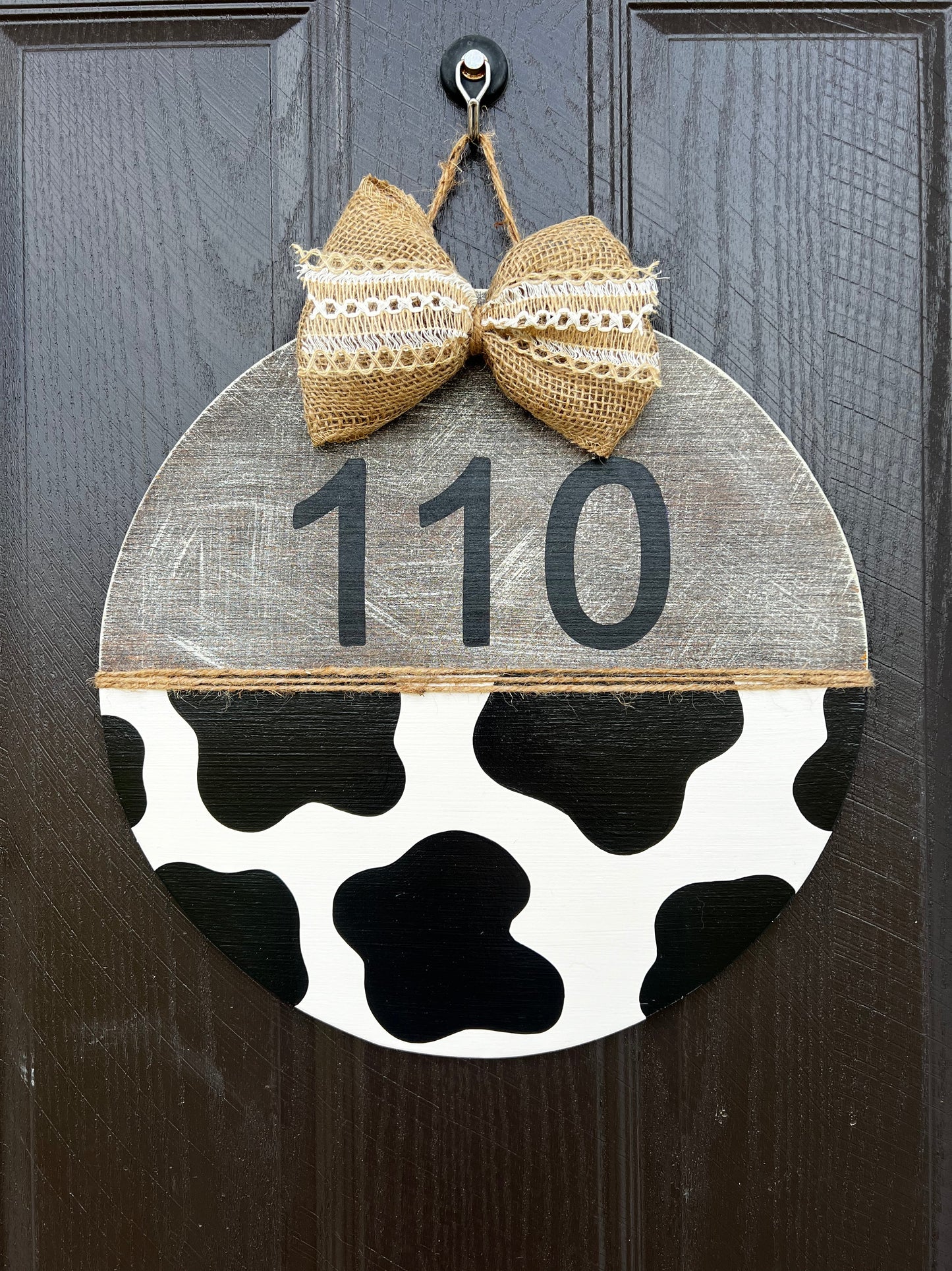 Cow Print Customizable Door Hanger - Preorder