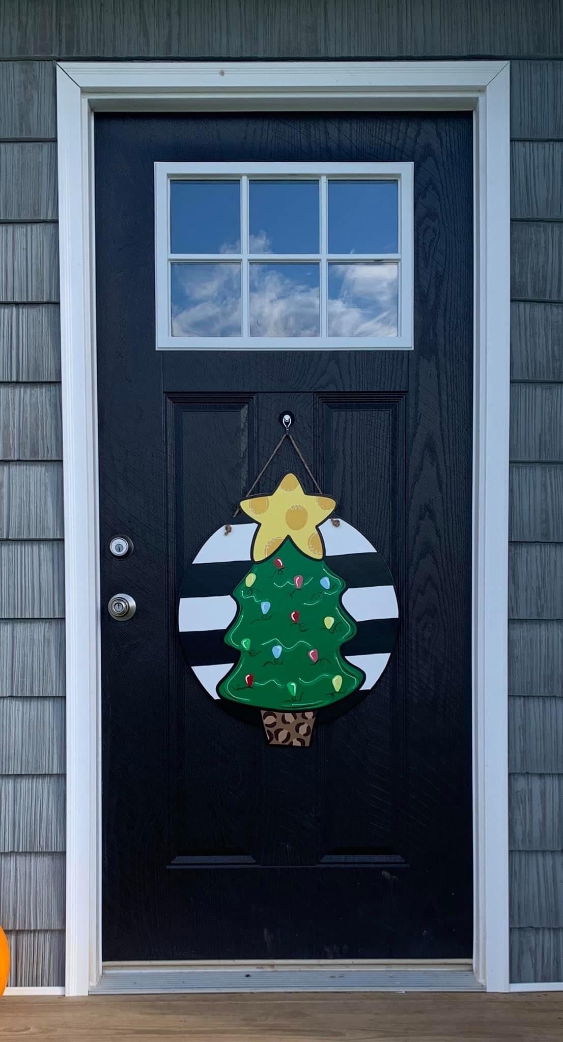 Stripe Tree Door Hanger - Preorder