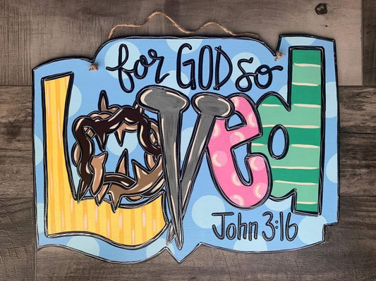 For God So Loved Door Hanger - Preorder