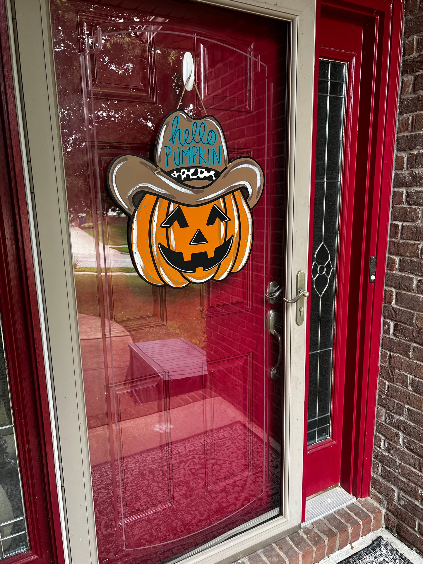 Cowboy Pumpkin Door Hanger- Preorder
