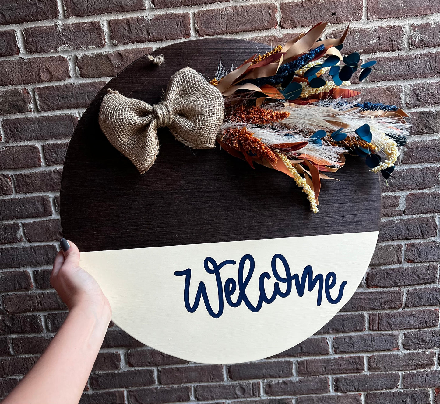 Welcome Navy Blue Door Hanger - Preorder