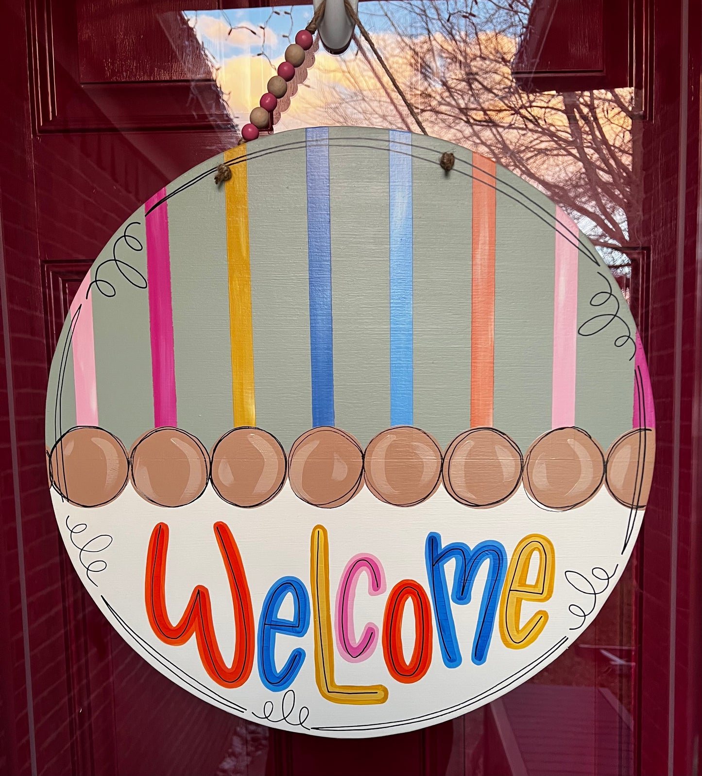 Welcome Boho Colorful Door Hanger - Preorder