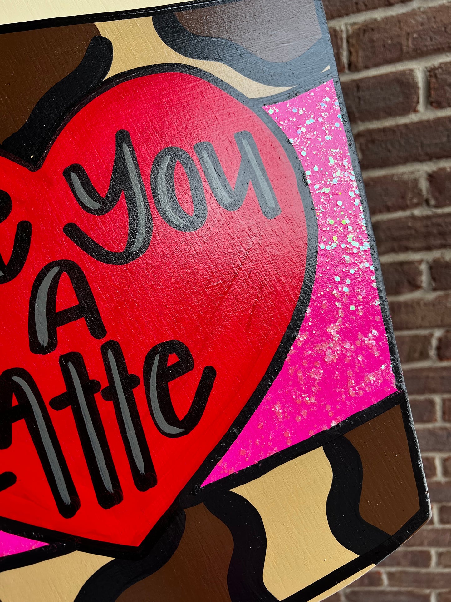 Love You A Latte Leopard Door Hanger - Preorder