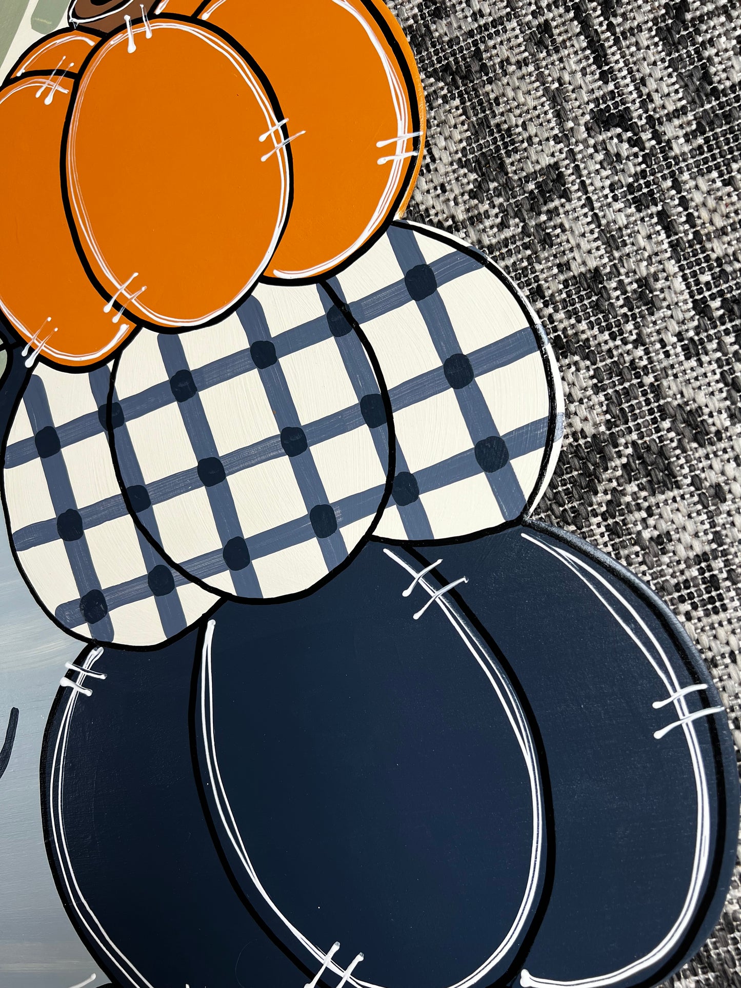 Hey There Stacked Pumpkins Door Hanger - Preorder