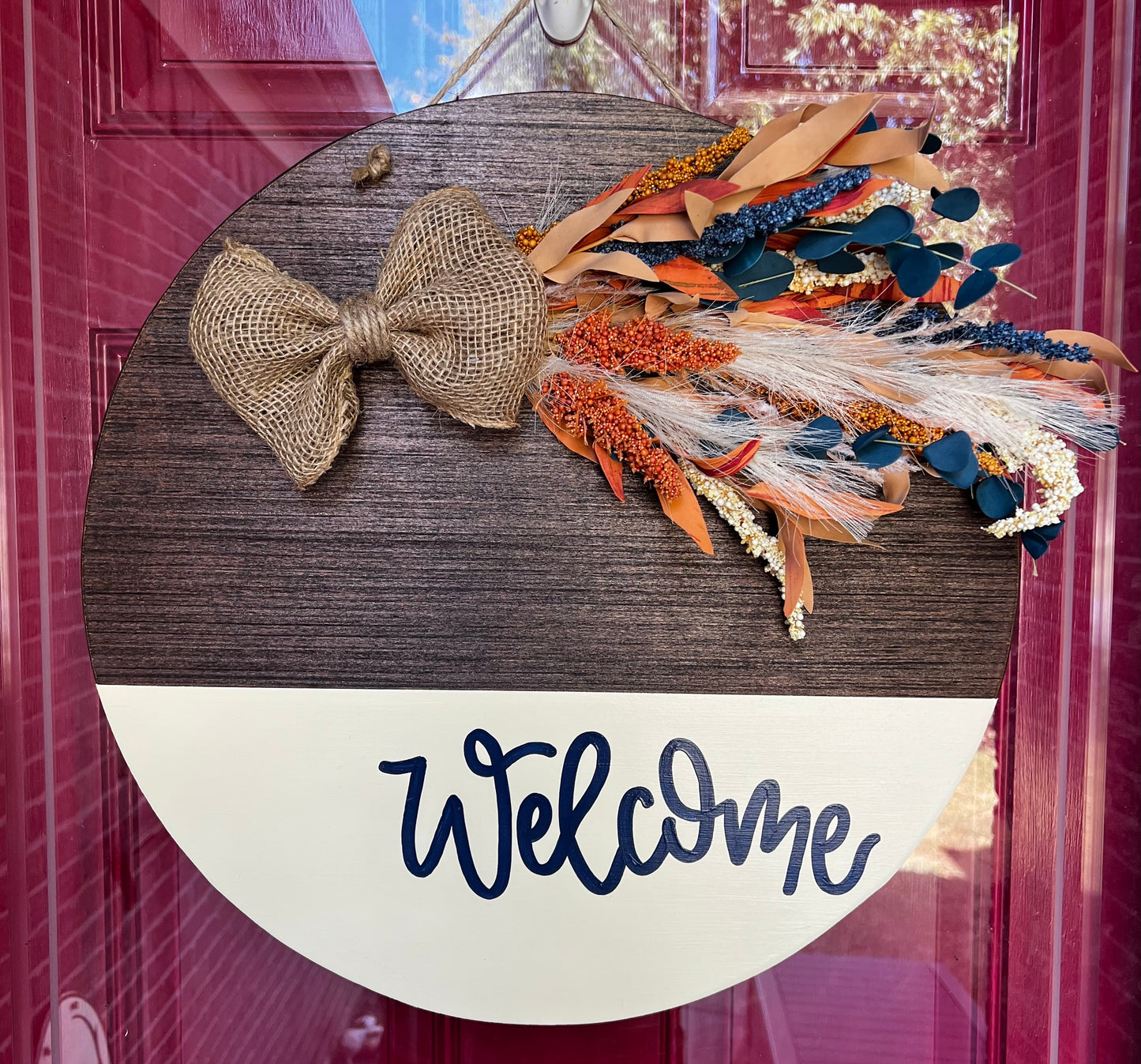 Welcome Navy Blue Door Hanger - Preorder