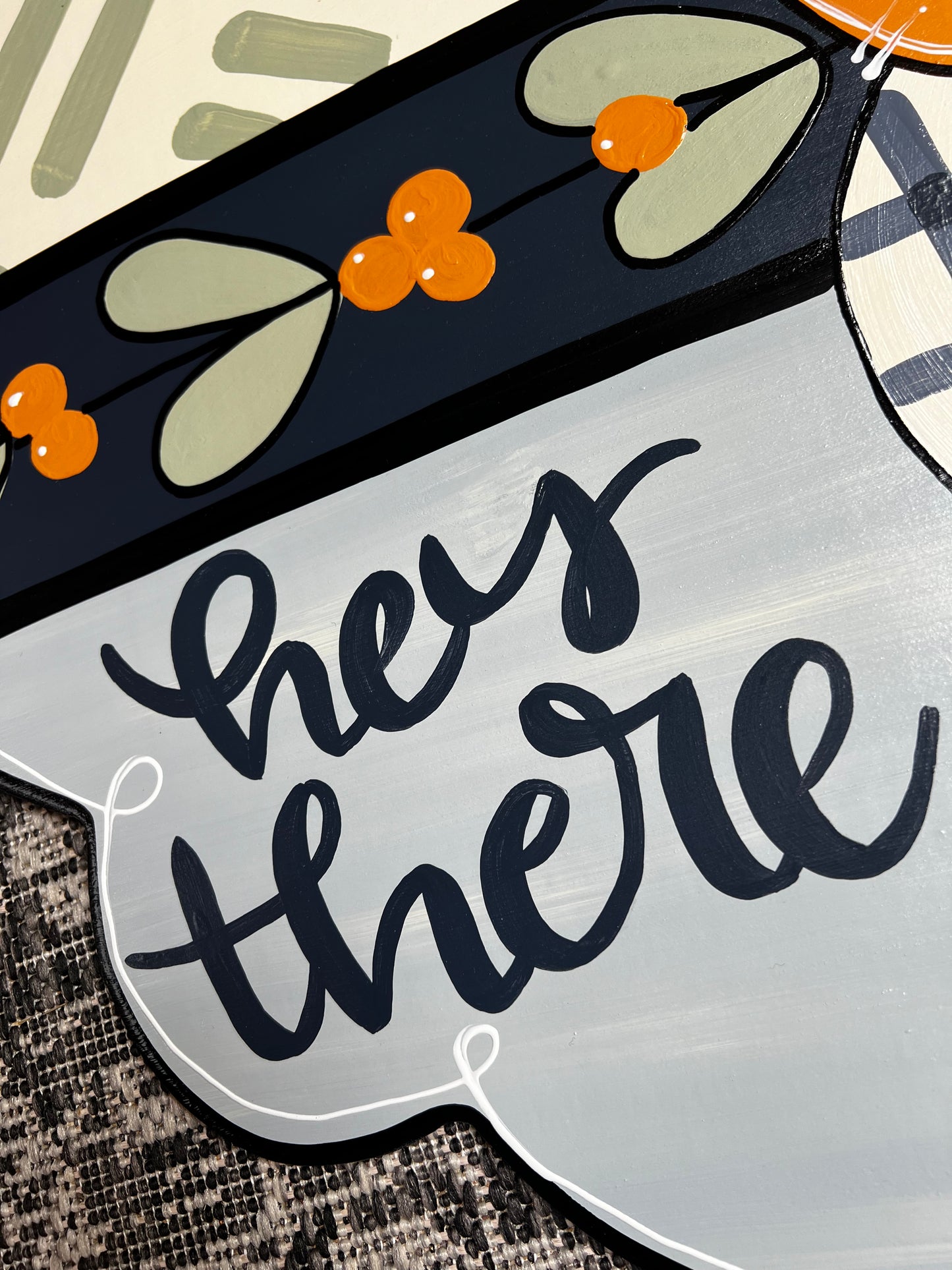 Hey There Stacked Pumpkins Door Hanger - Preorder