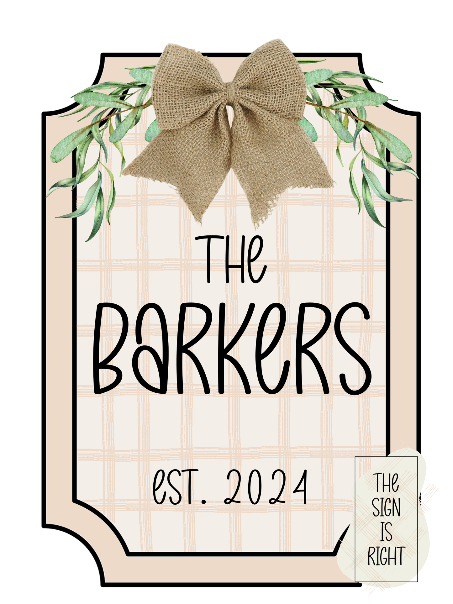 Neutral Name Door Hanger - Preorder