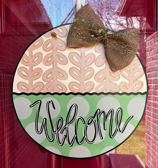 Boho Welcome Green Door hanger- Preorder