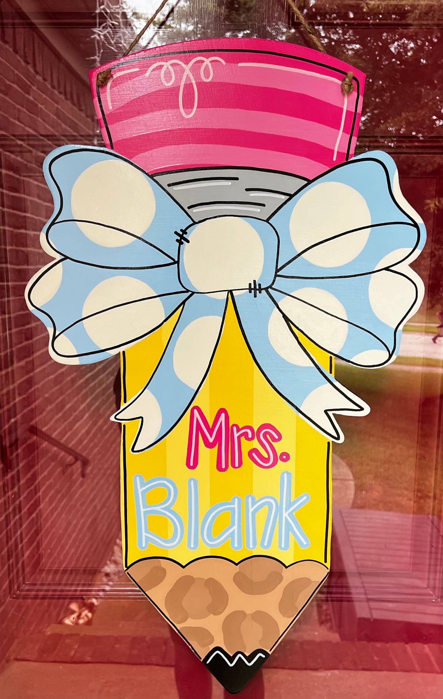 Bow Pencil Teacher Door Hanger - Preorder