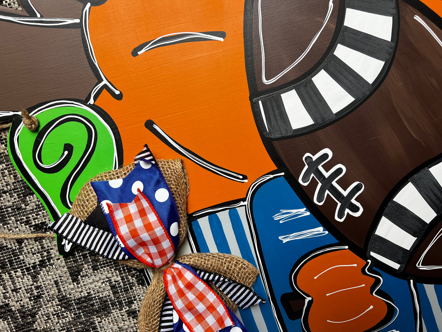 Coffee Football Fall Door Hanger - preorder