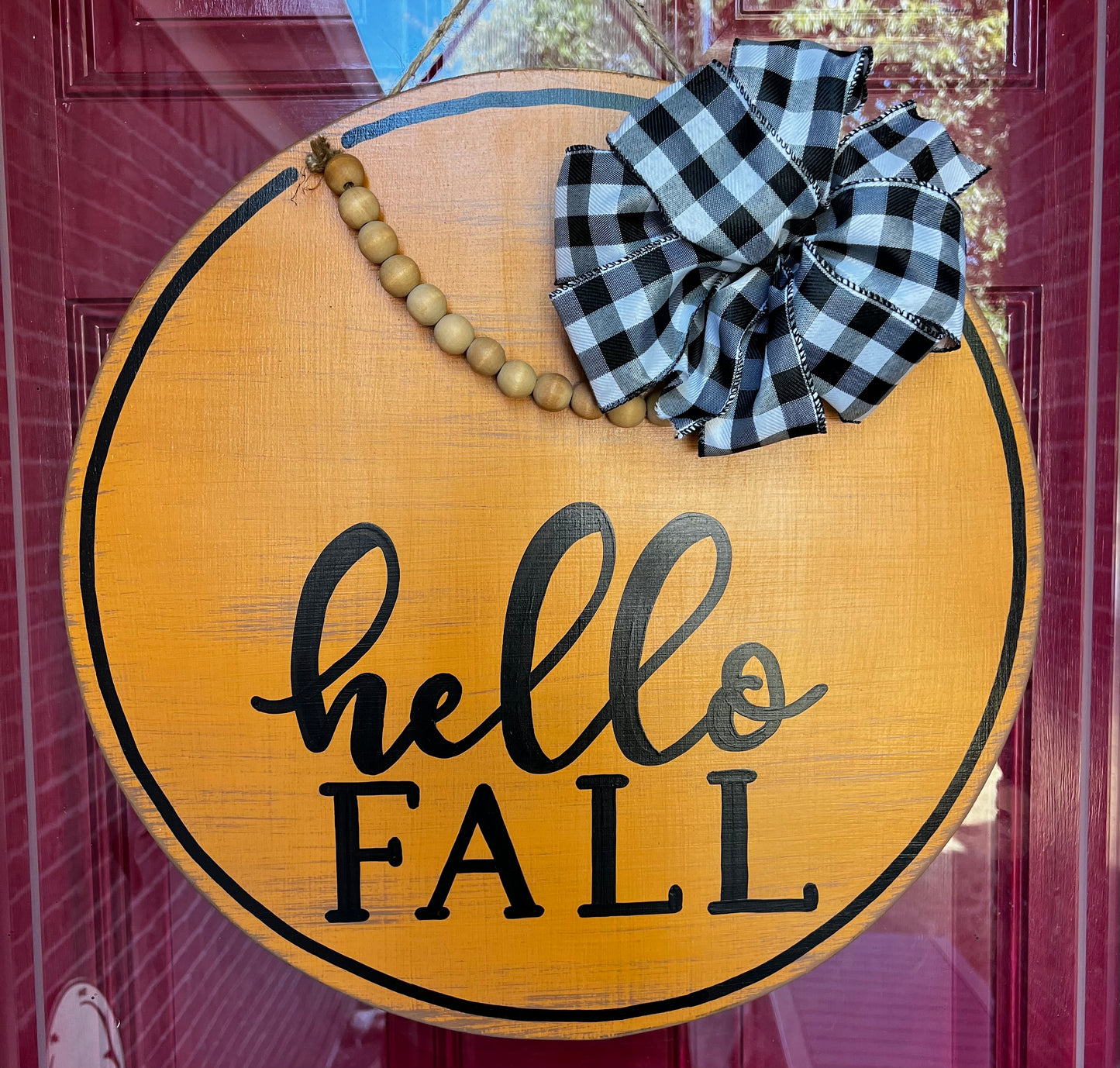 Hello Fall Round Door Hanger - Preorder