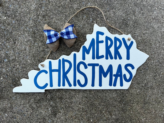 KY Blue Christmas Door Hanger - Preorder