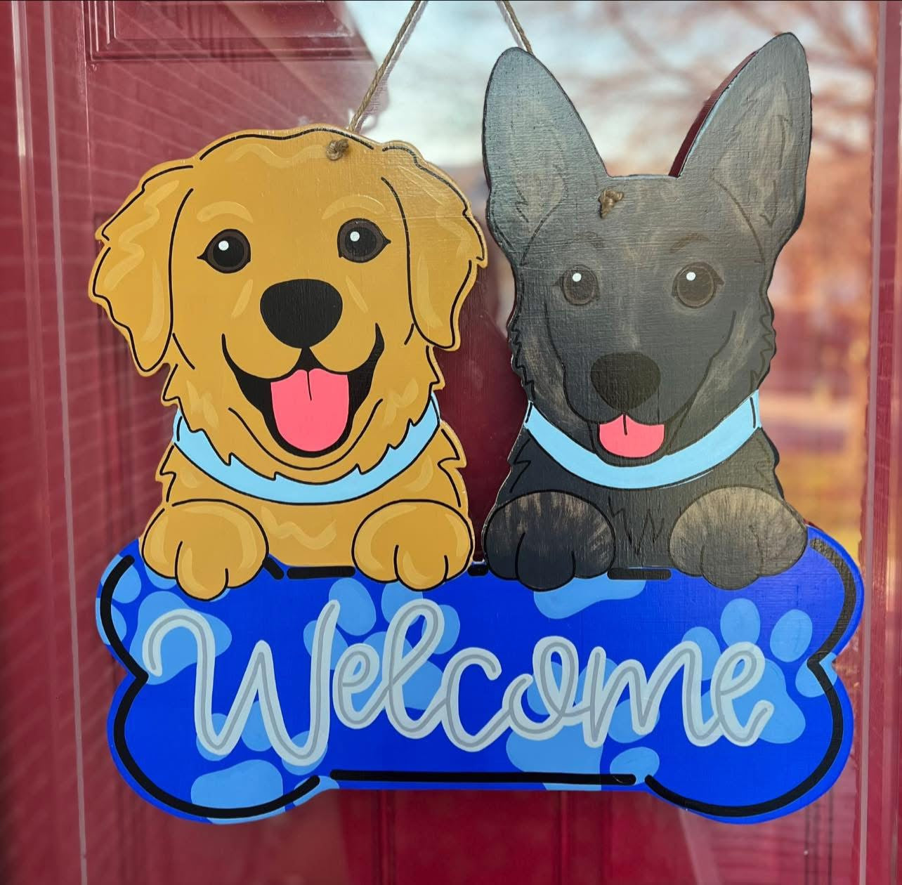 Double Dog Bone Door Hanger - Preorder