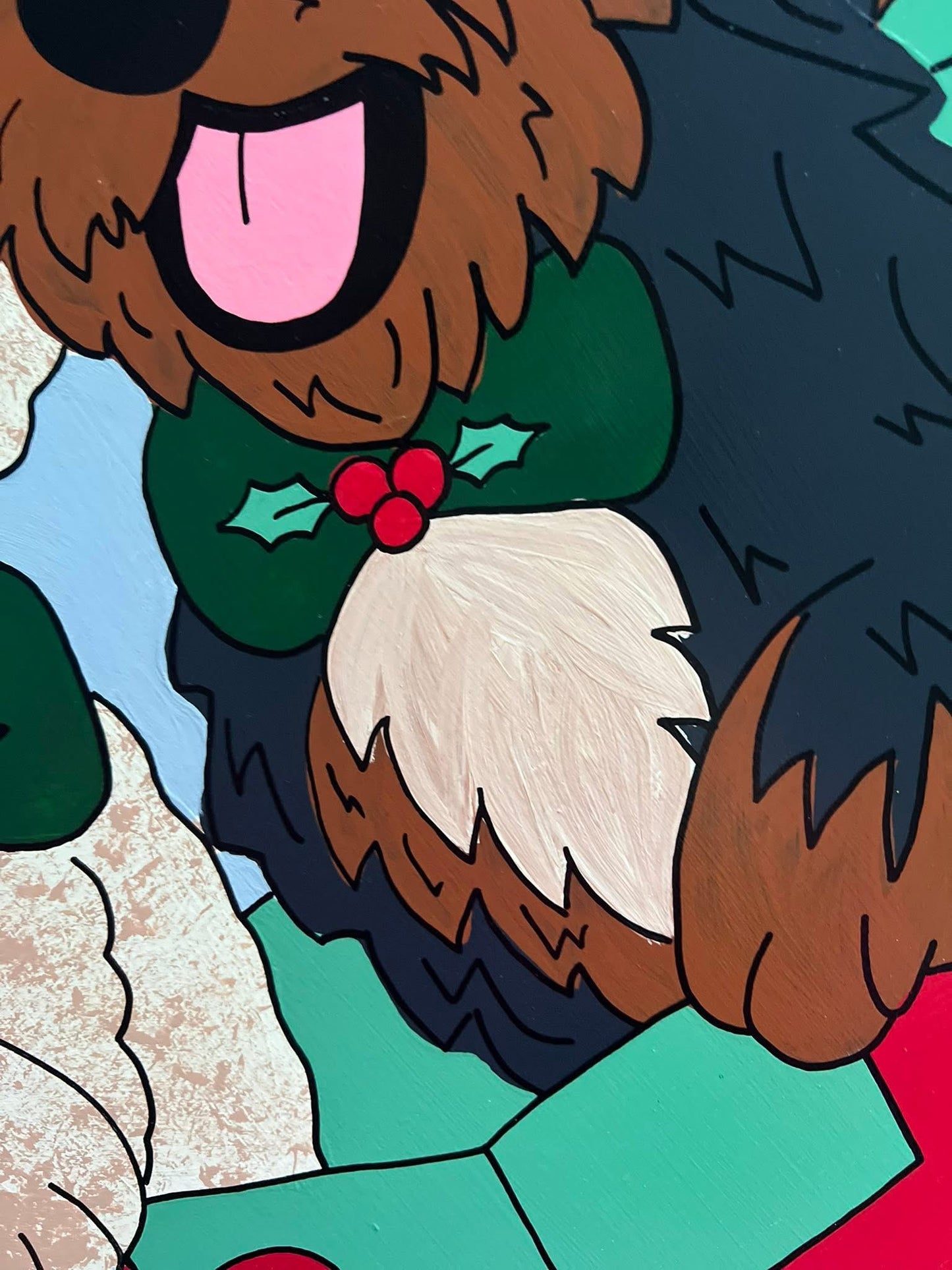 Christmas Gift Double Dog Door Hanger - Preorder