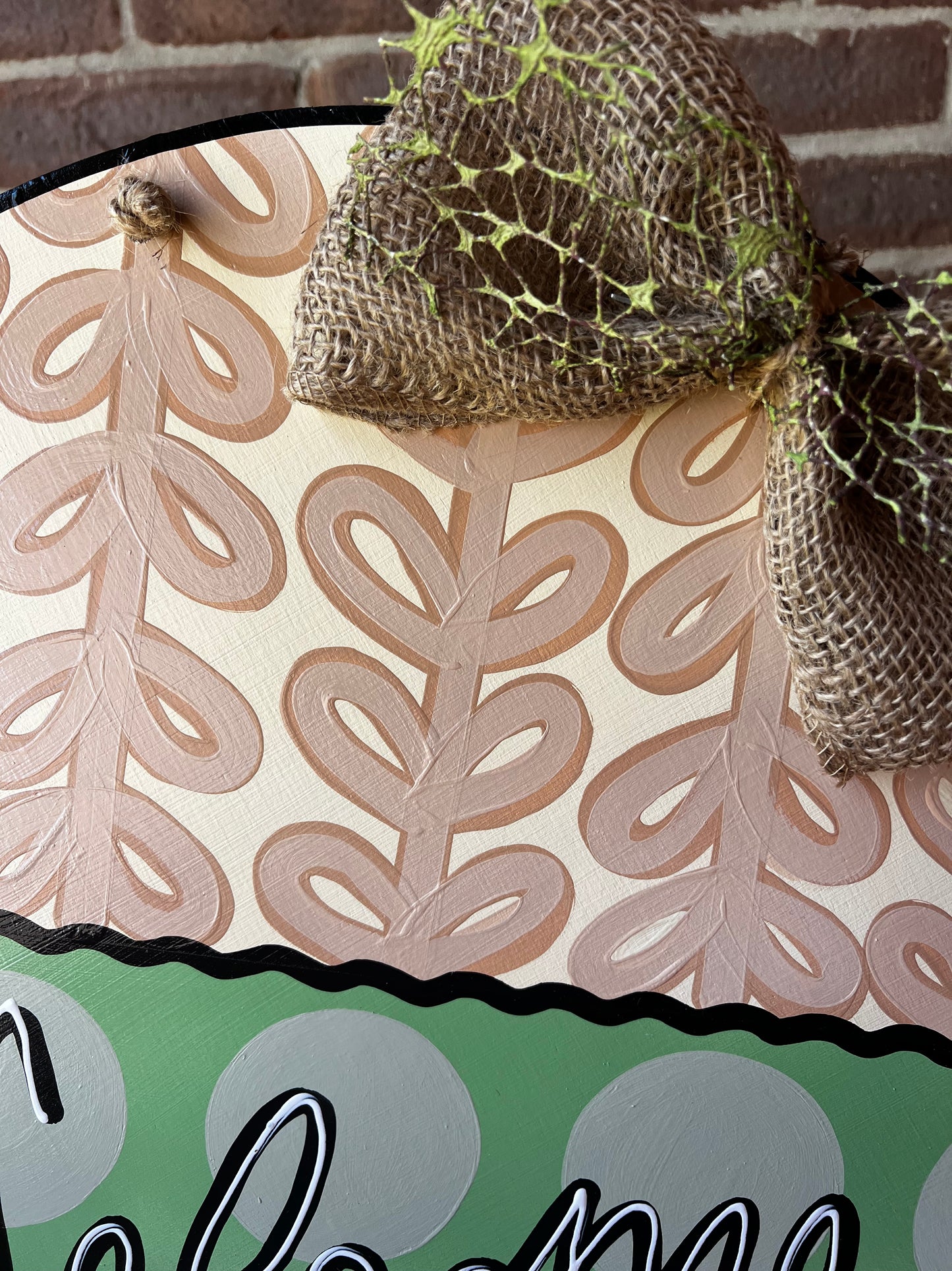 Boho Welcome Green Door hanger- Preorder