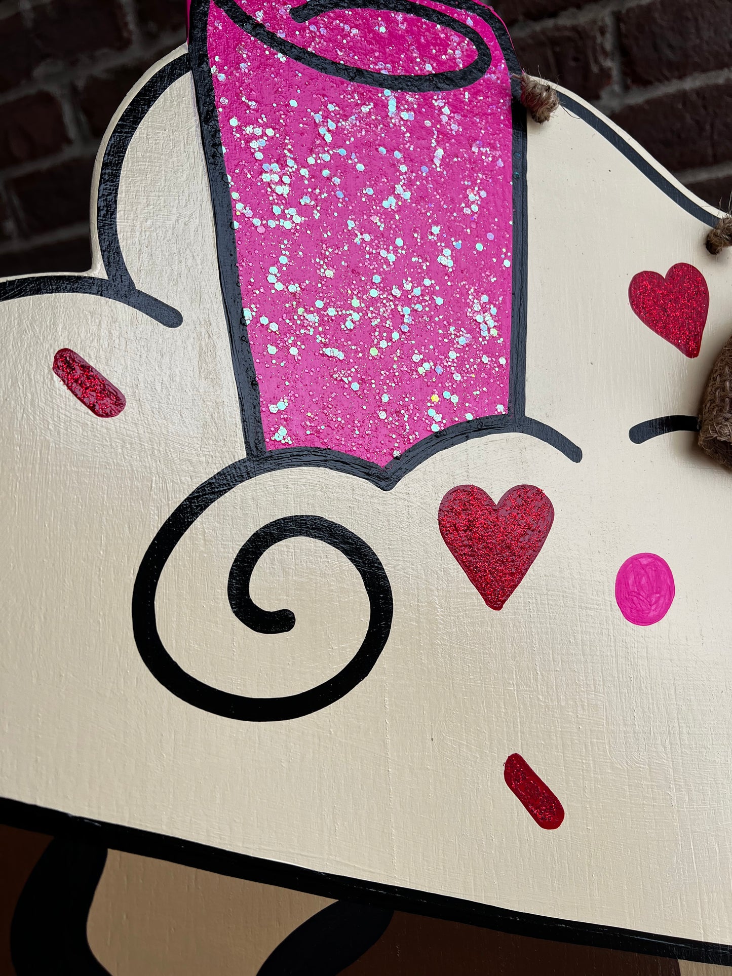 Love You A Latte Leopard Door Hanger - Preorder