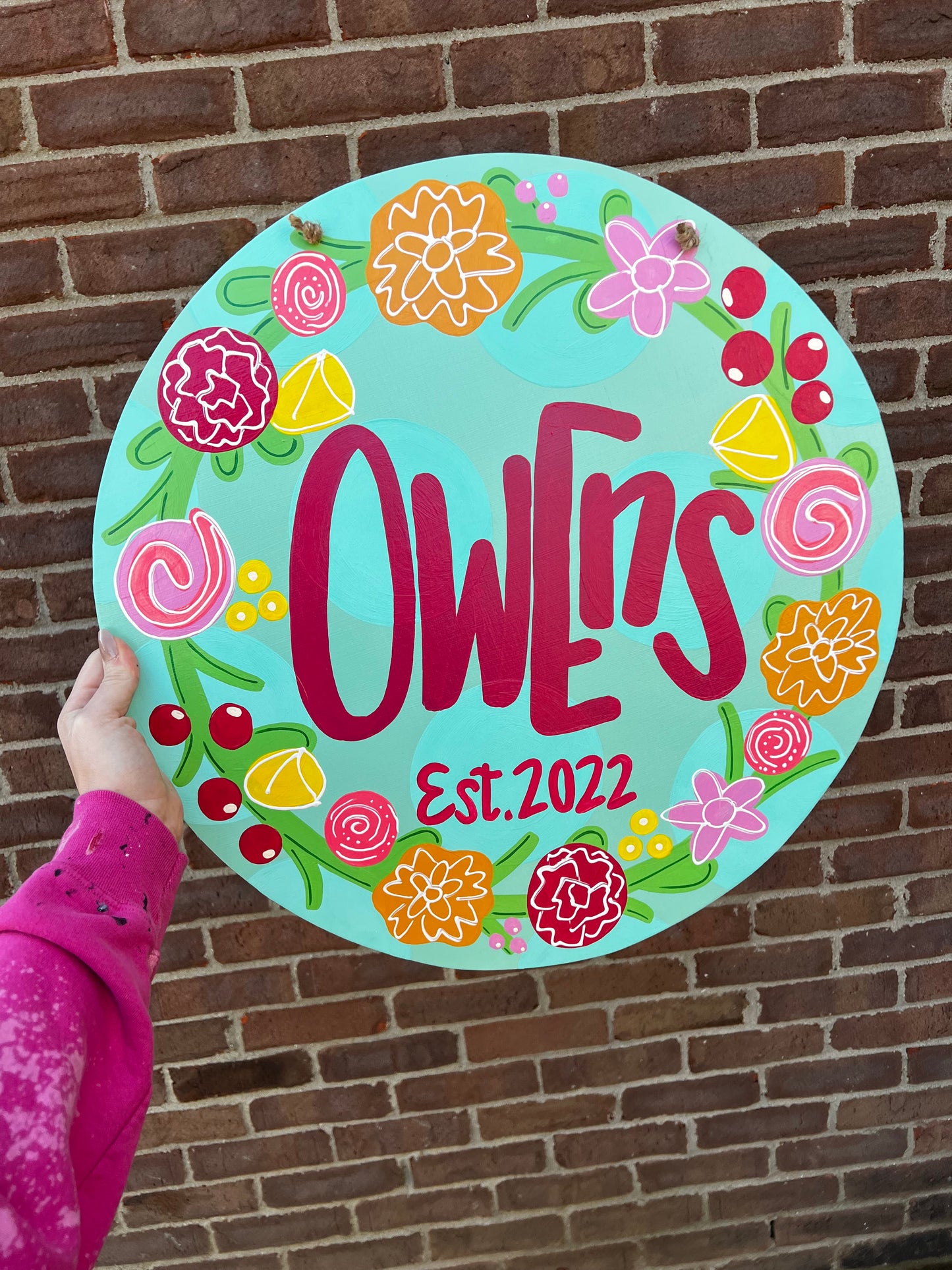 Customized Floral Round Door Hanger - Template