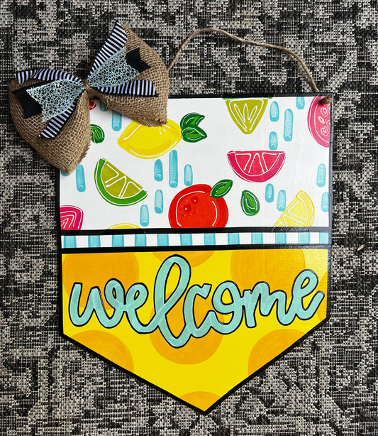 Welcome Fruit Door Hanger - Preorder