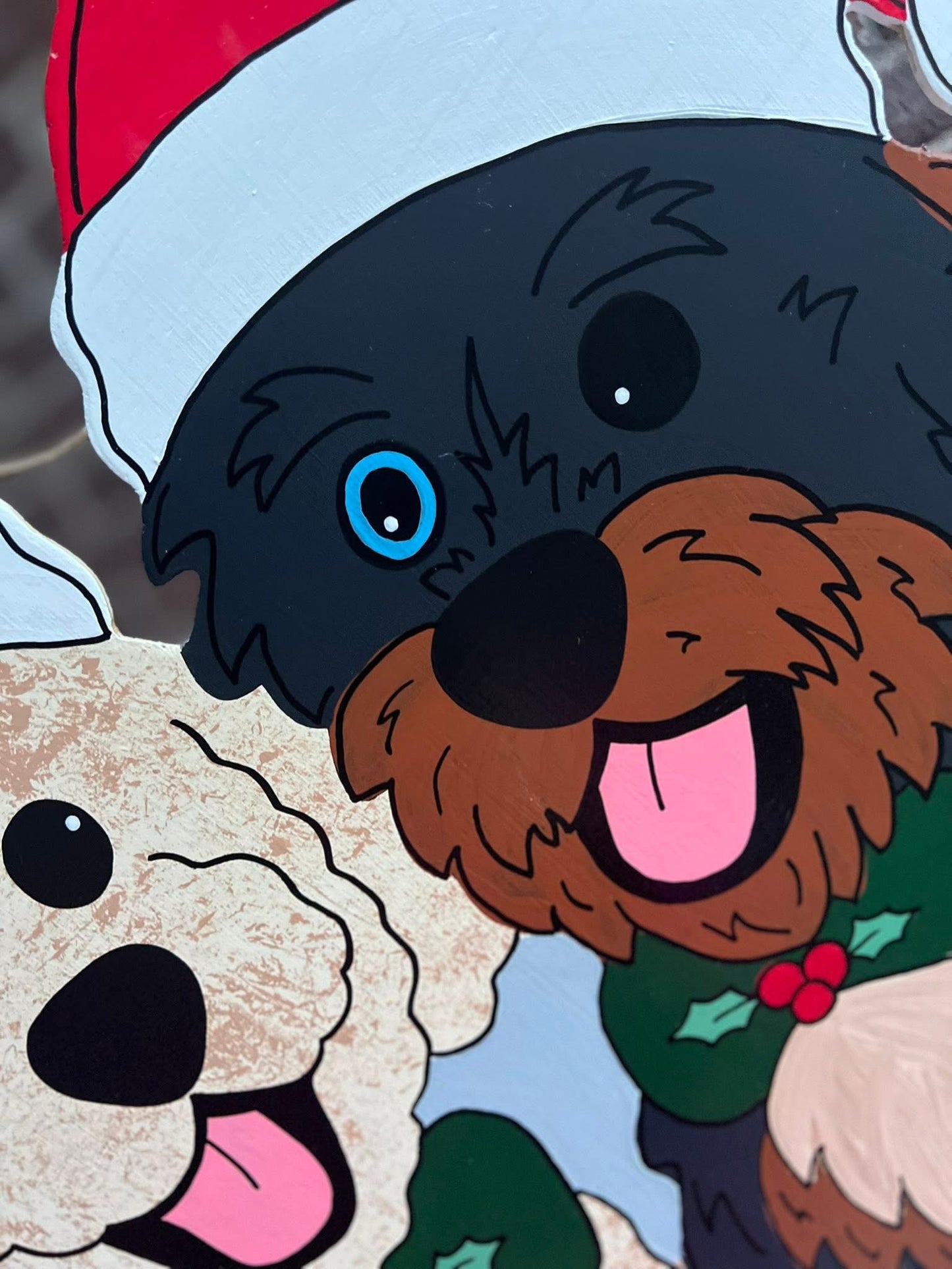 Christmas Gift Double Dog Door Hanger - Preorder