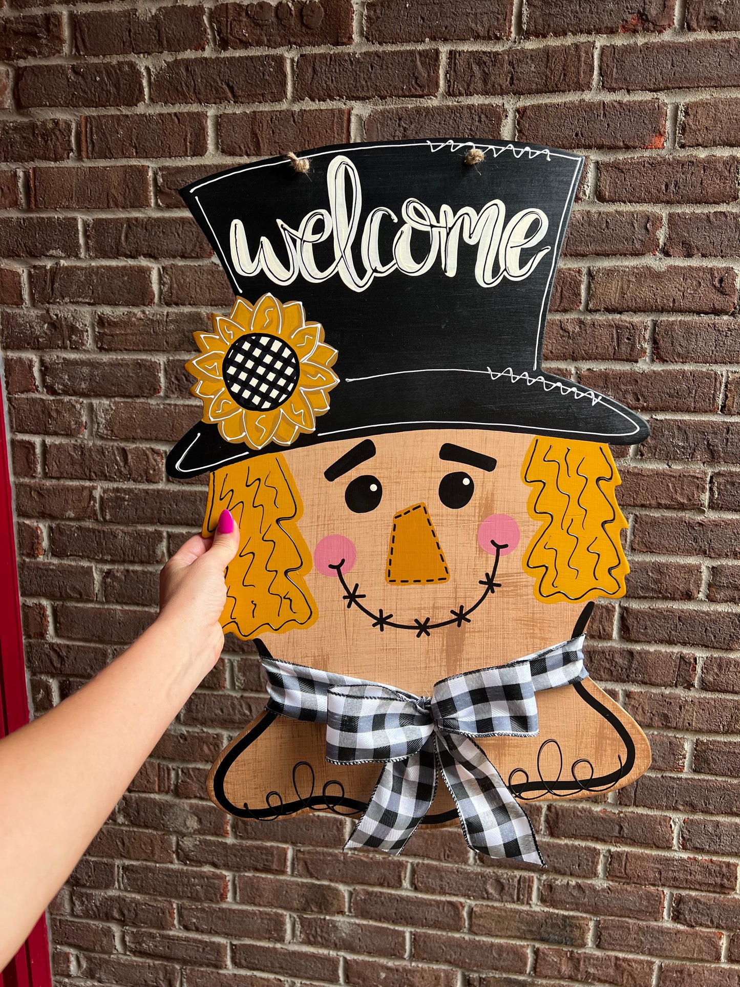 Welcome Scarecrow Door Hanger - Preorder
