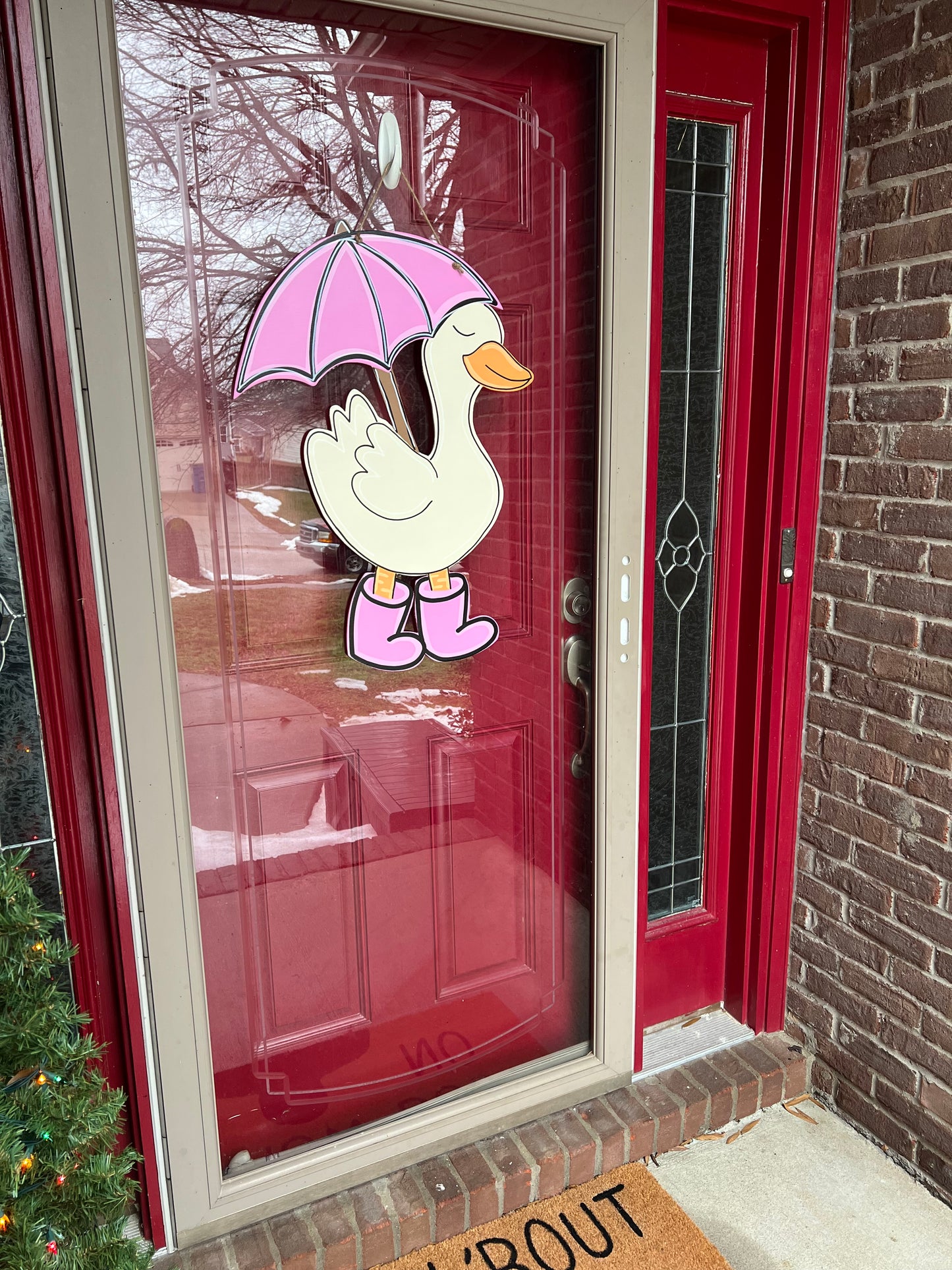Rainy Day Goose Door Hanger - Preorder