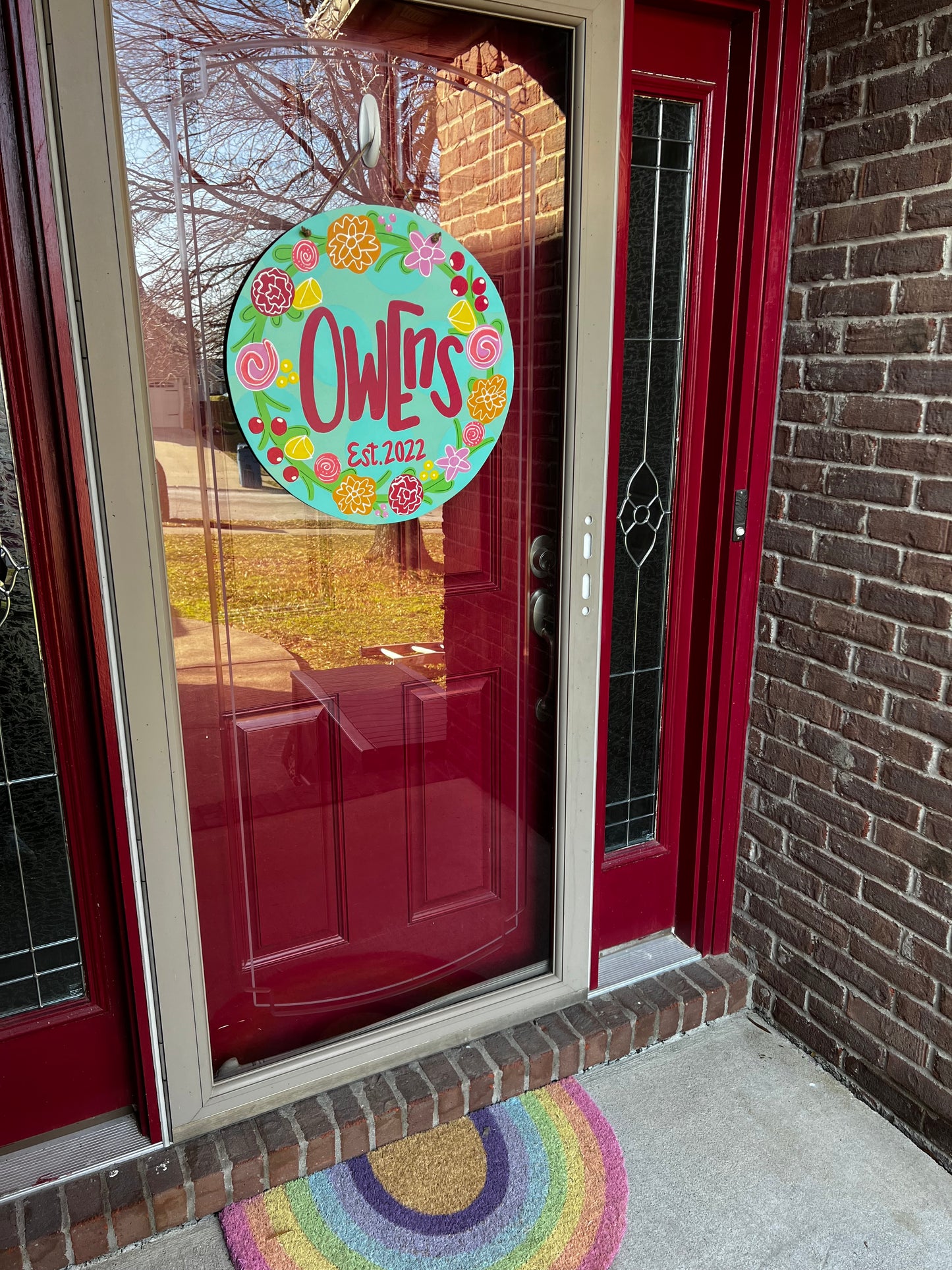 Customized Floral Round Door Hanger - Template