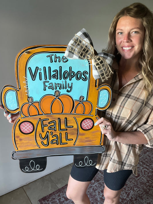 Family Fall Truck Door Hanger - Preorder