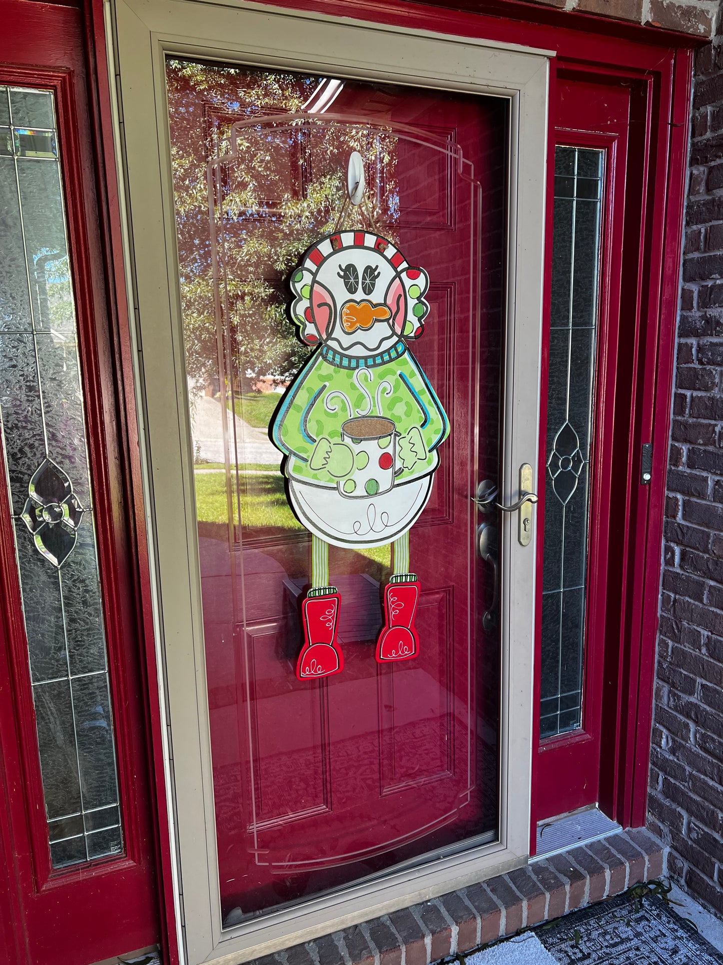 Snowman with Ribbon Legs Door Hanger - Preorder