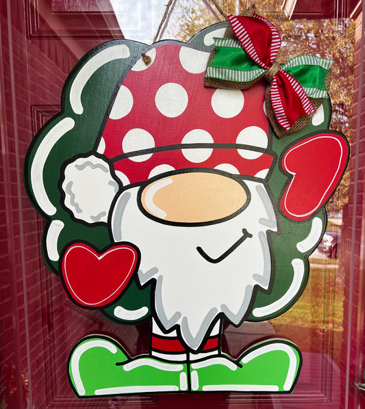 Gnome Wreath Door Hanger - Preorder