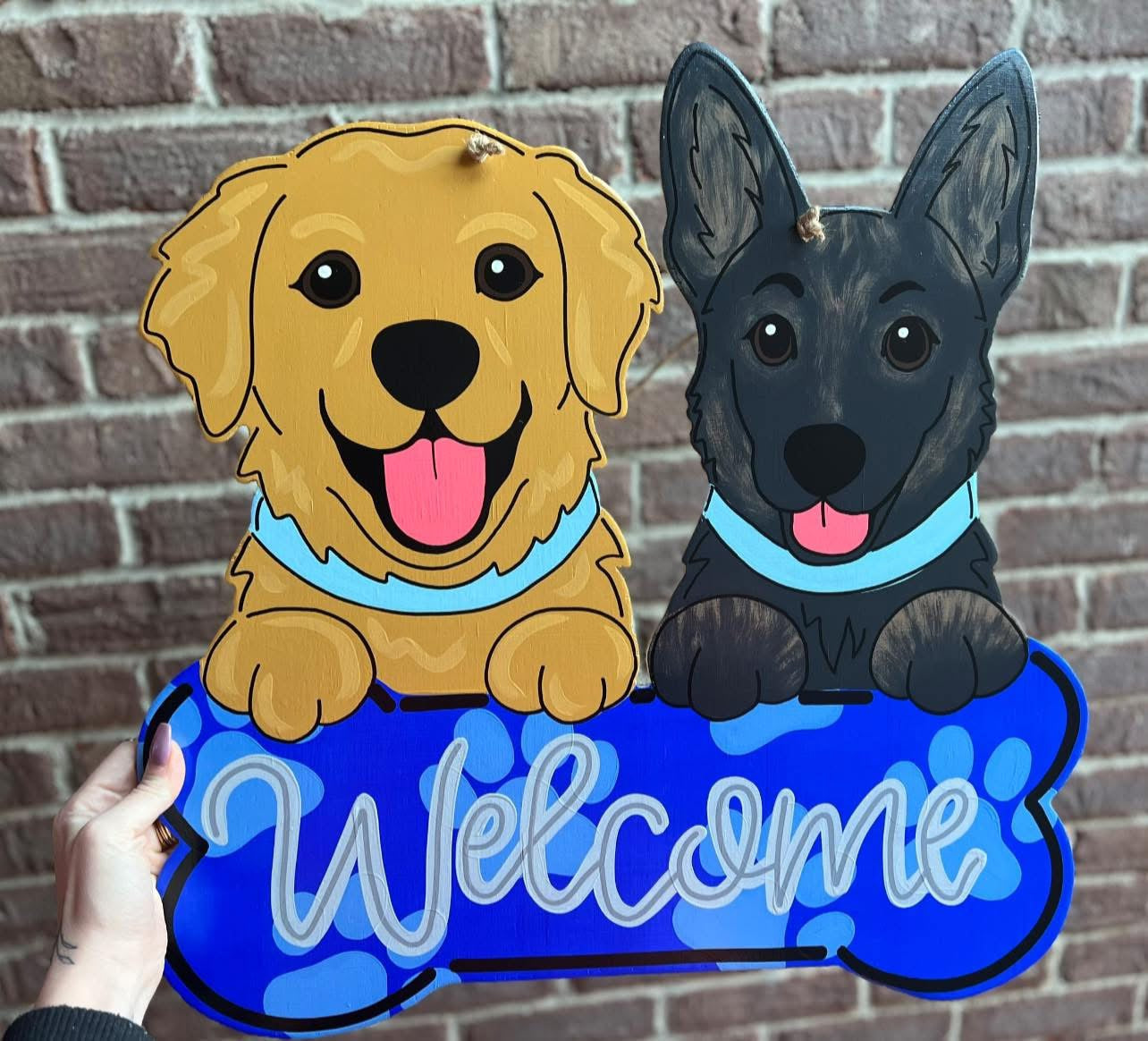 Double Dog Bone Door Hanger - Preorder