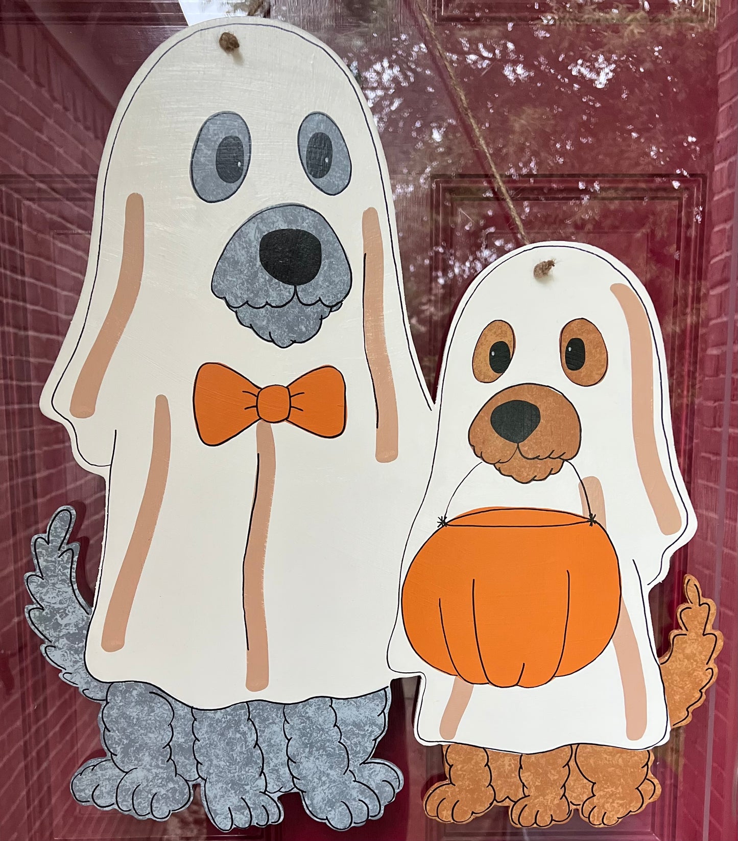 2 Dog Ghost Door Hanger - Preorder