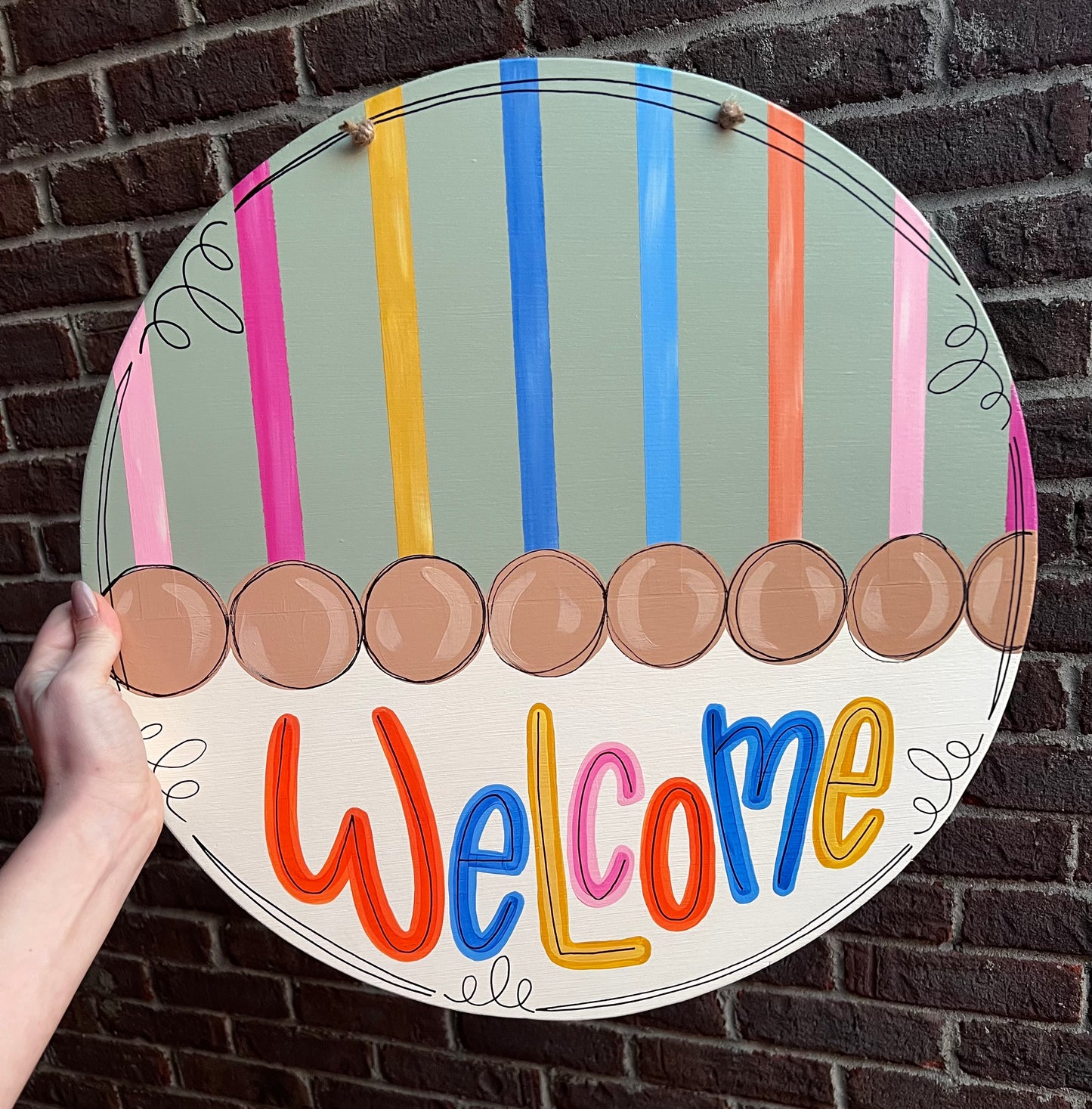 Welcome Boho Colorful Door Hanger - Preorder