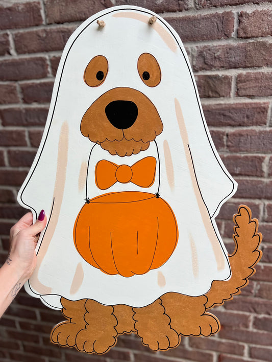 1 Dog Ghost Door Hanger - Preorder