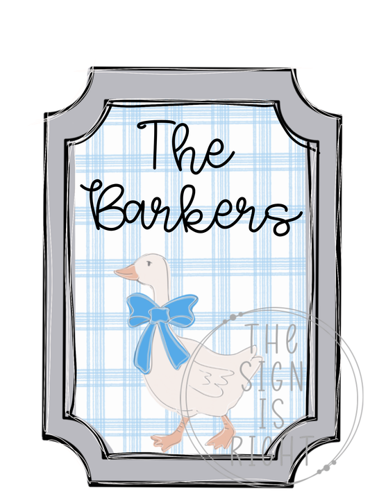 Goose Name Door Hanger - Preorder