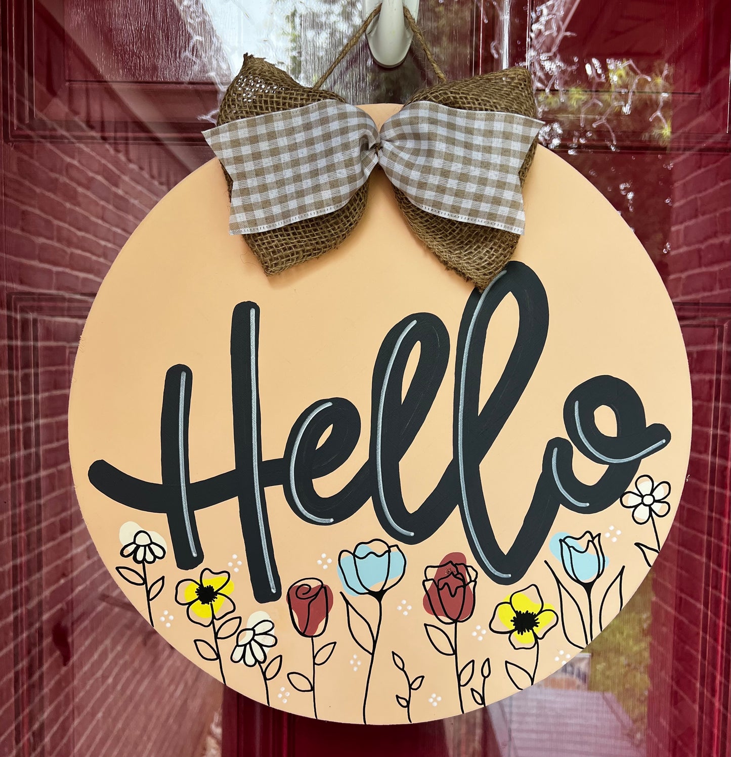 Hello Floral Door Hanger - Preorder