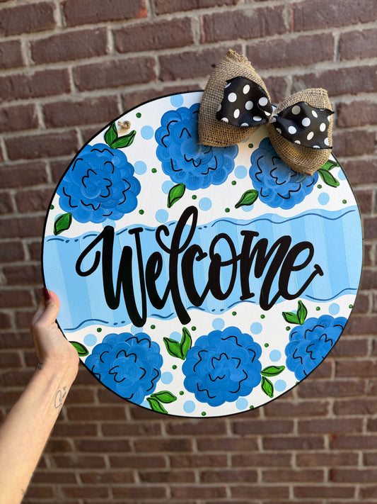 Blue Welcome Door Hanger - Preorder