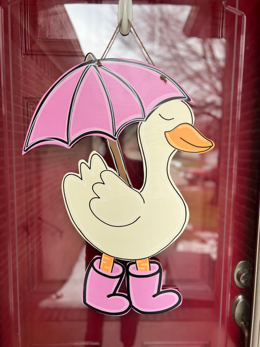 Rainy Day Goose Door Hanger - Preorder