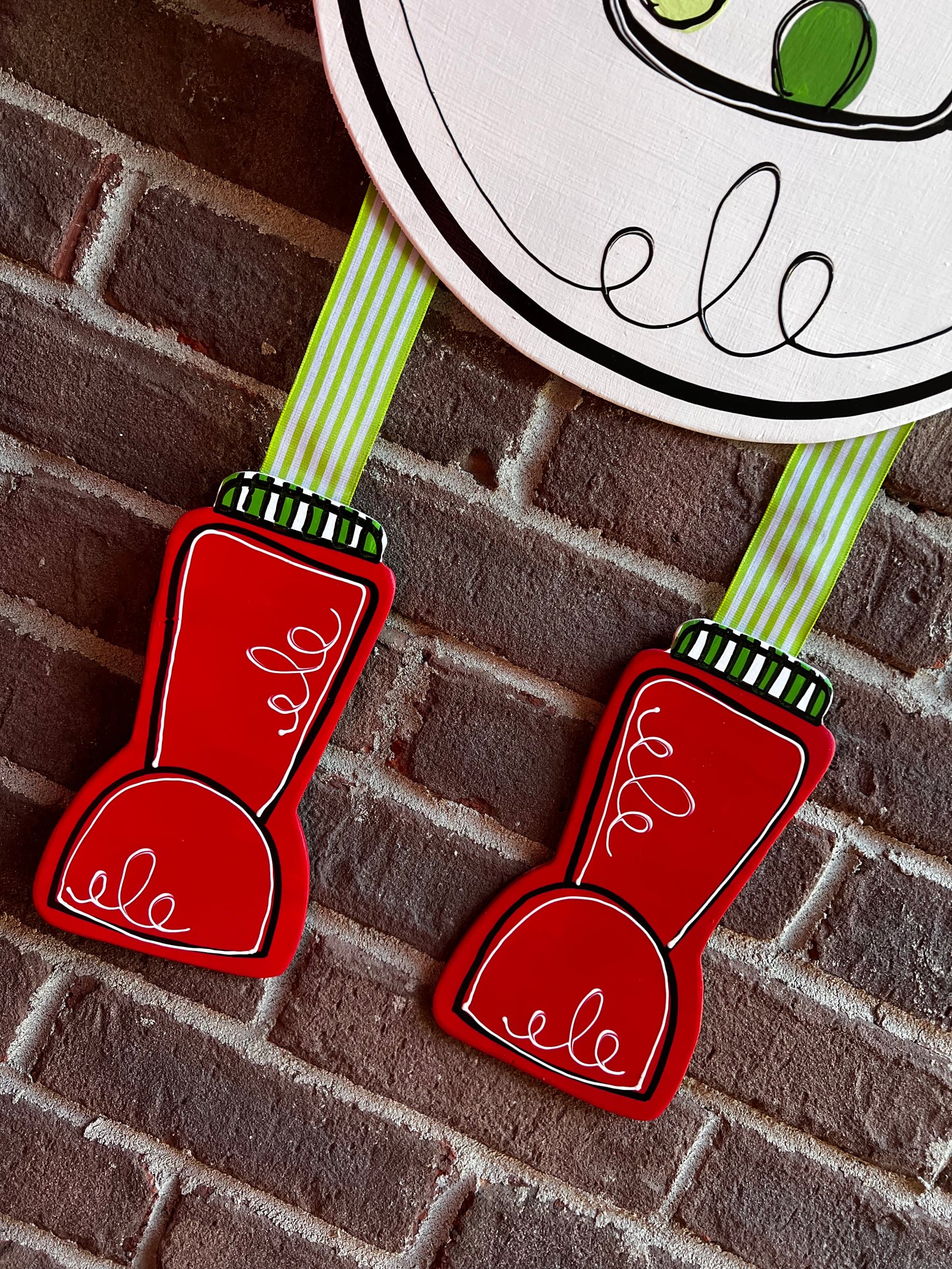 Snowman with Ribbon Legs Door Hanger - Preorder