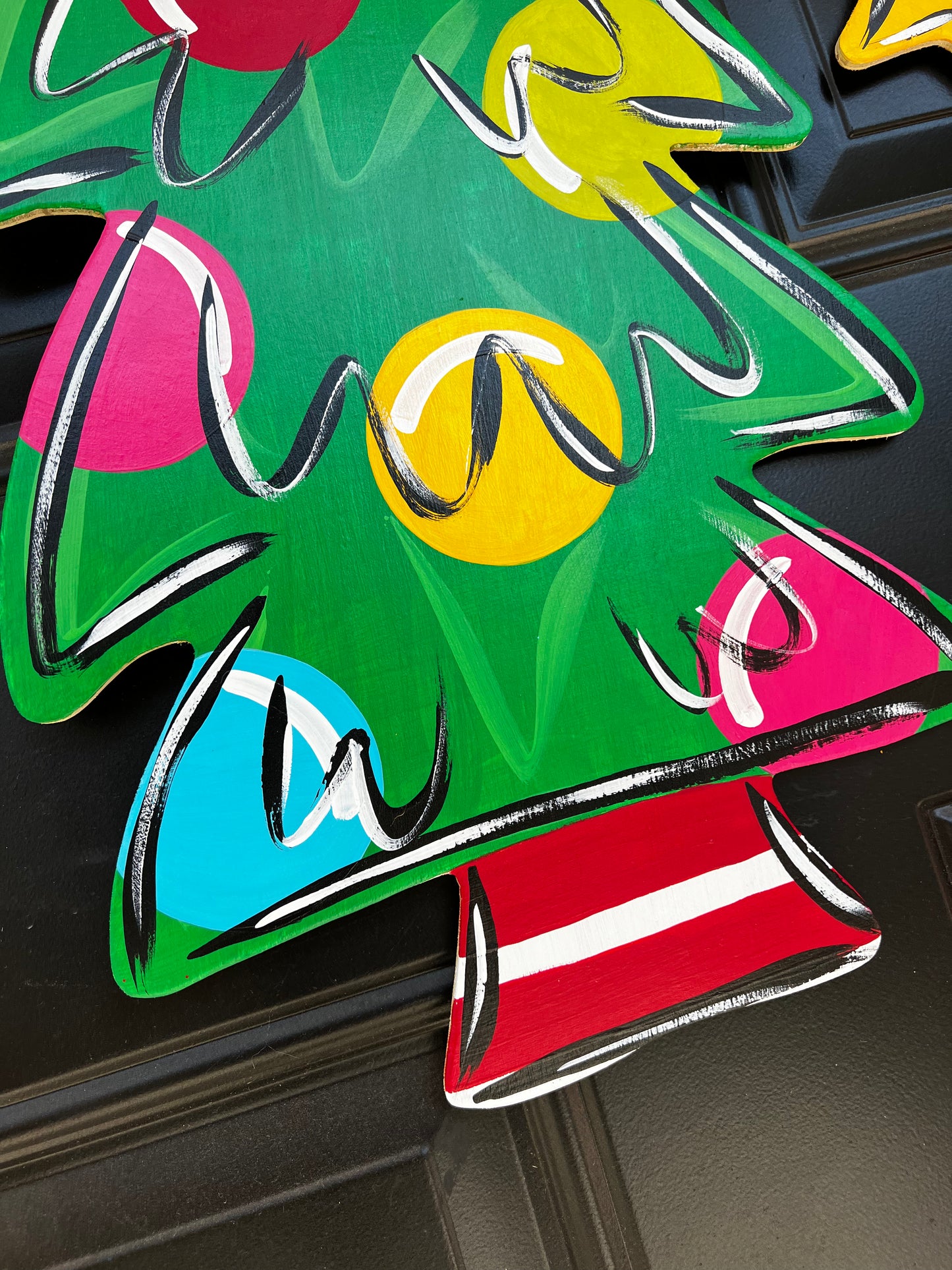 Leaning Christmas Tree Door Hanger - Preorder