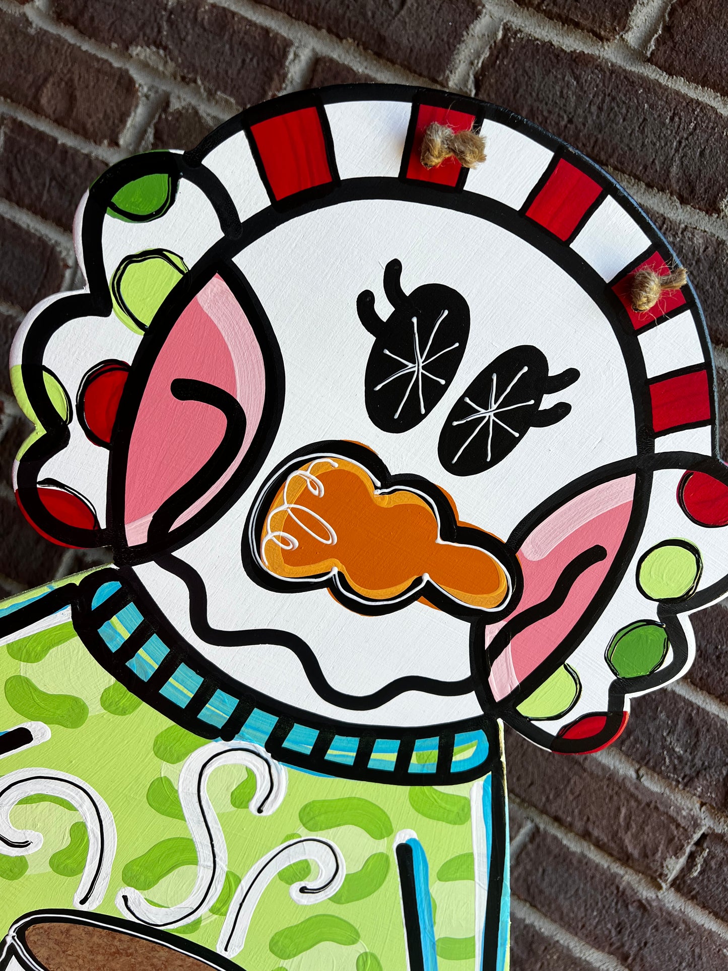 Snowman with Ribbon Legs Door Hanger - Preorder