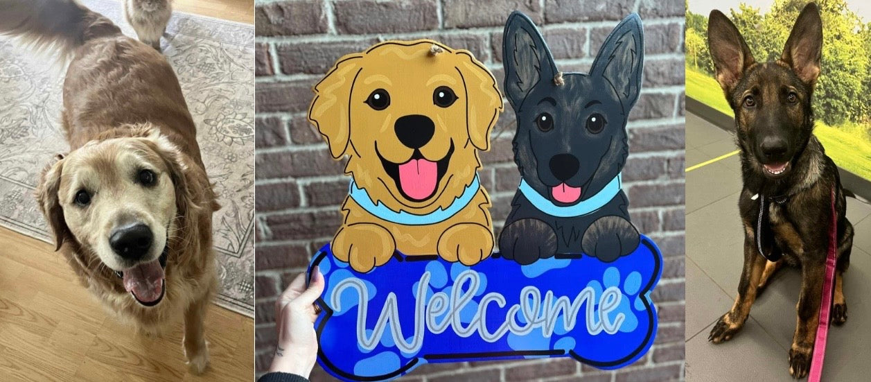 Double Dog Bone Door Hanger - Preorder