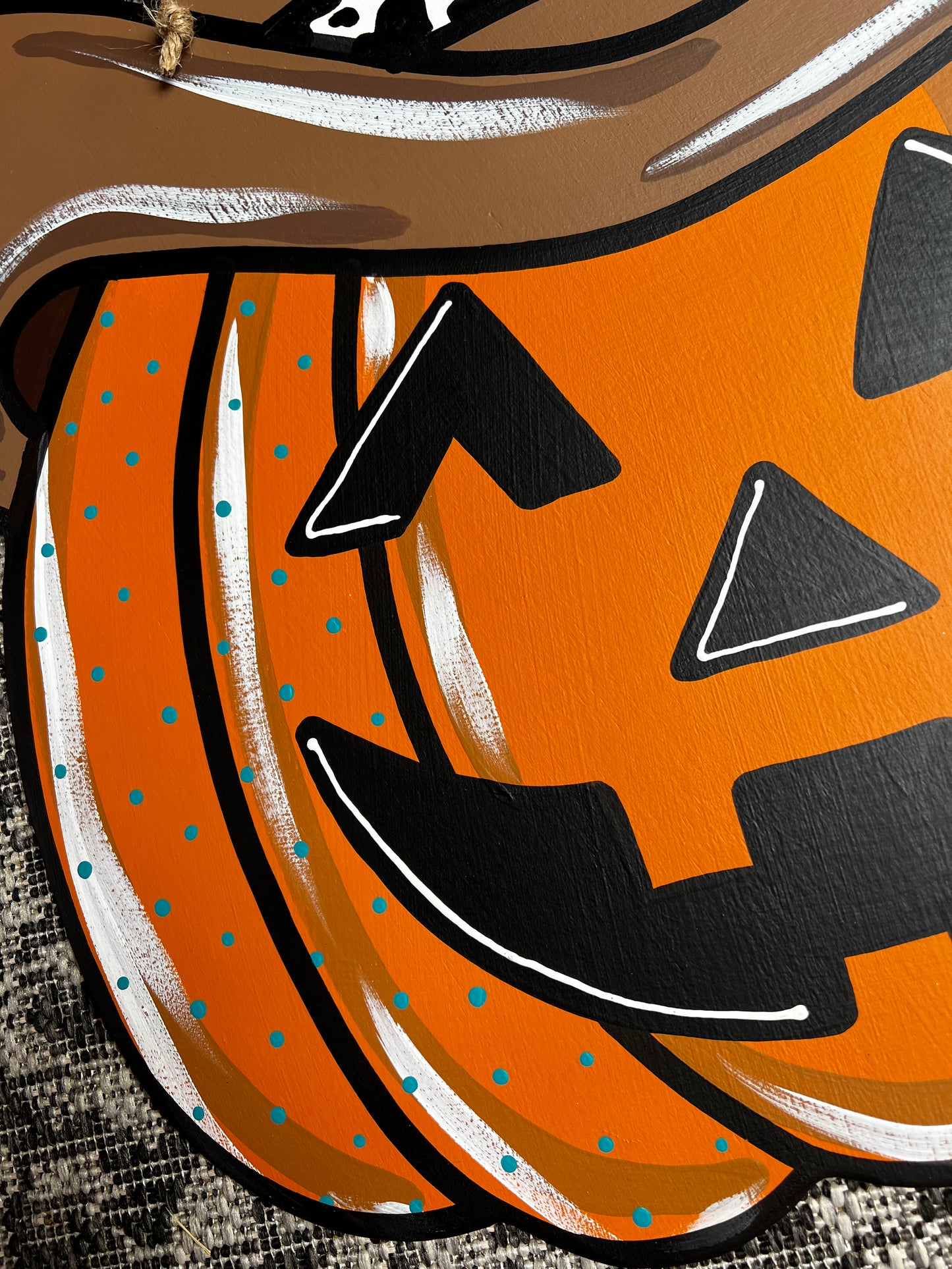 Cowboy Pumpkin Door Hanger- Preorder