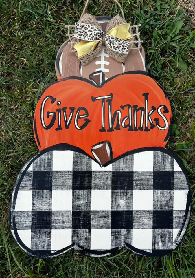 Give Thanks Stacked Door Hanger - Preorder